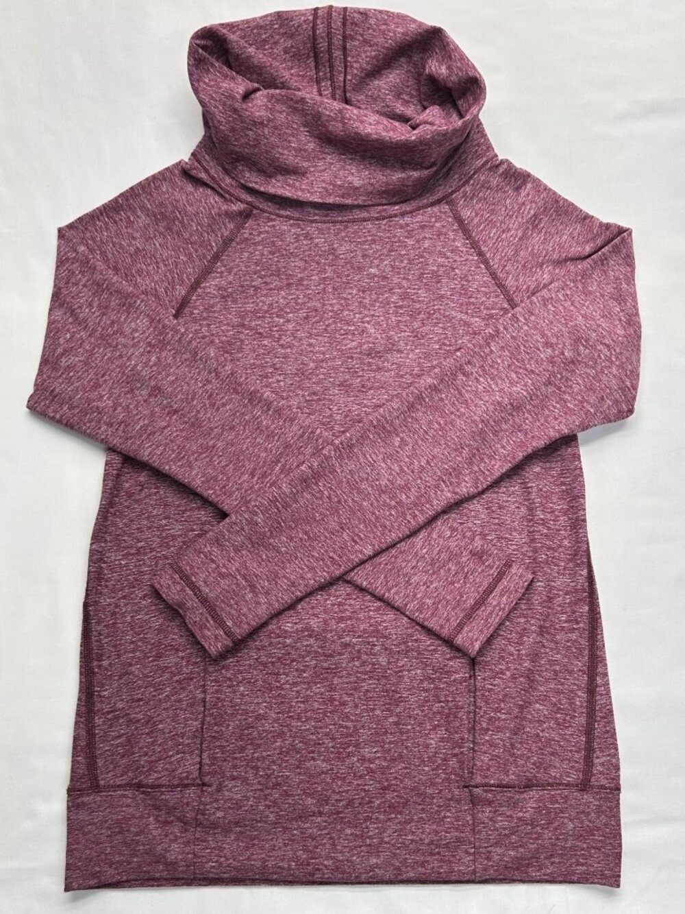 Lululemon Make A Move Long Sleeve Cowl Neck Pullover Heathered Red Grape No Size - Picture 13 of 15